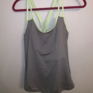 Gray and green Athleta tank top
